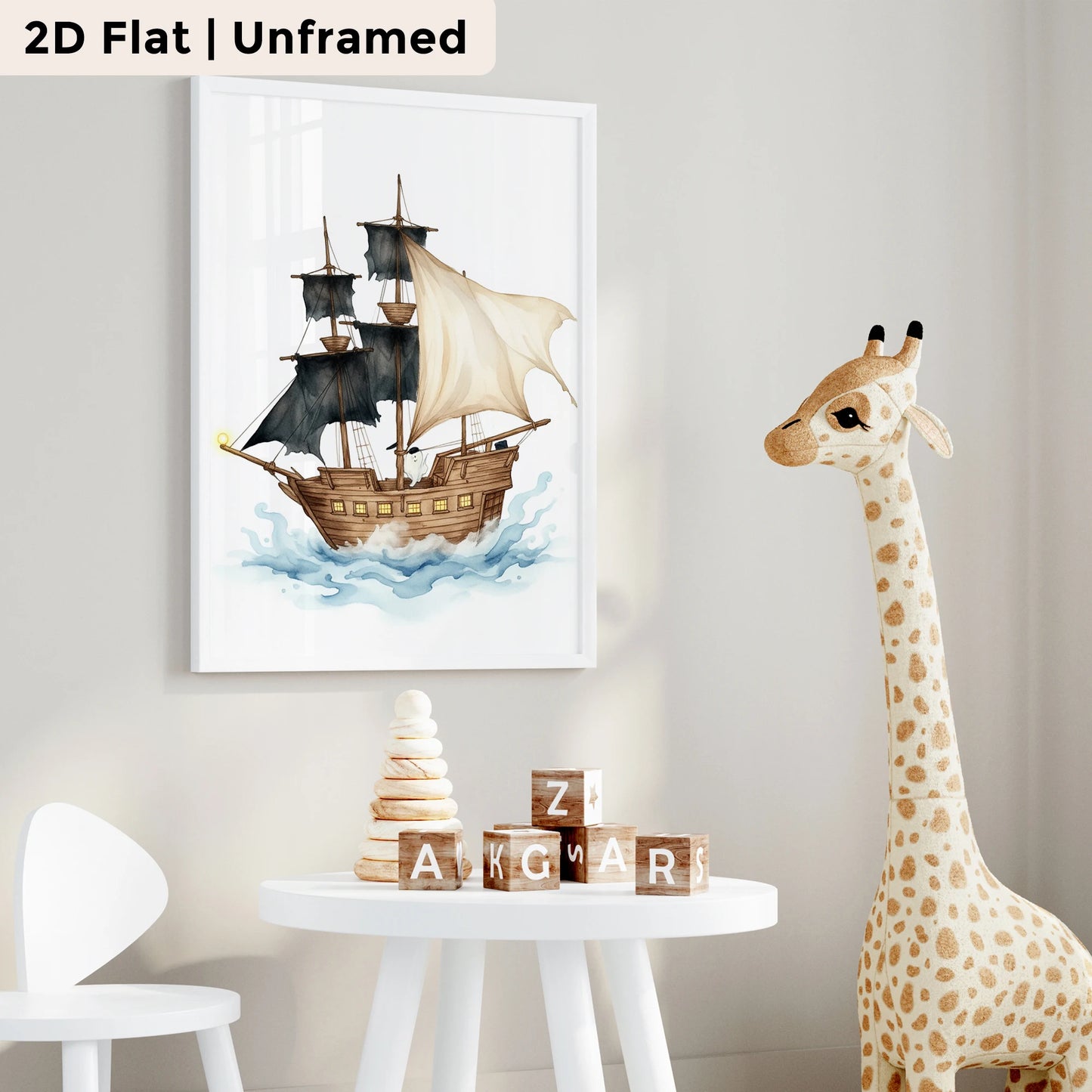 3-Piece Cartoon Rocket Canvas Wall Art | Kids Room Decor