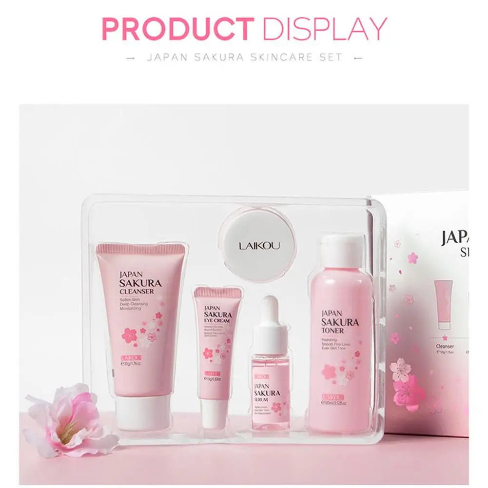 LAIKOU Sakura Skin Care Set – Serum, Toner, Eye Cream & More