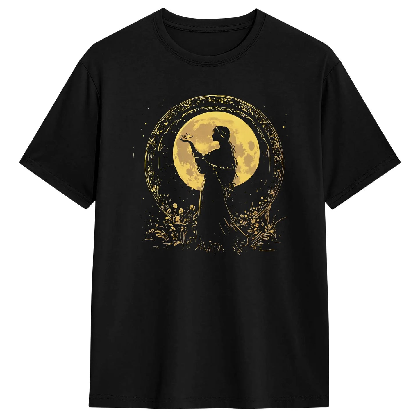 Men's Moon Goddess T Shirt Pure Cotton Clothes Vintage Short Sleeve Crew Neck Tees New Arrival T-Shirt Peaceful Pleasures Health and Wellness 5 S