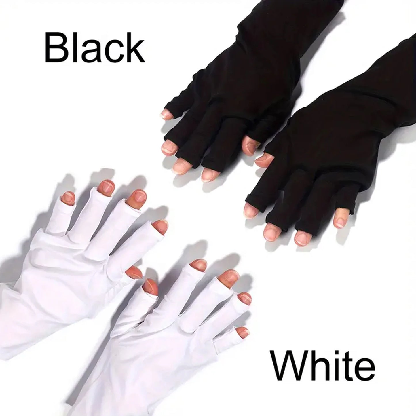 Anti UV Gloves Gel Professional Protection Gloves For ManicuresProtect Hands Nail Art Stretchy Fingerless Glove For Home Outdoor Peaceful Pleasures Health and Wellness