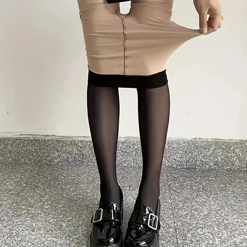 Women's Seamless Faux Sheer Thermal Leggings – 2 Pack