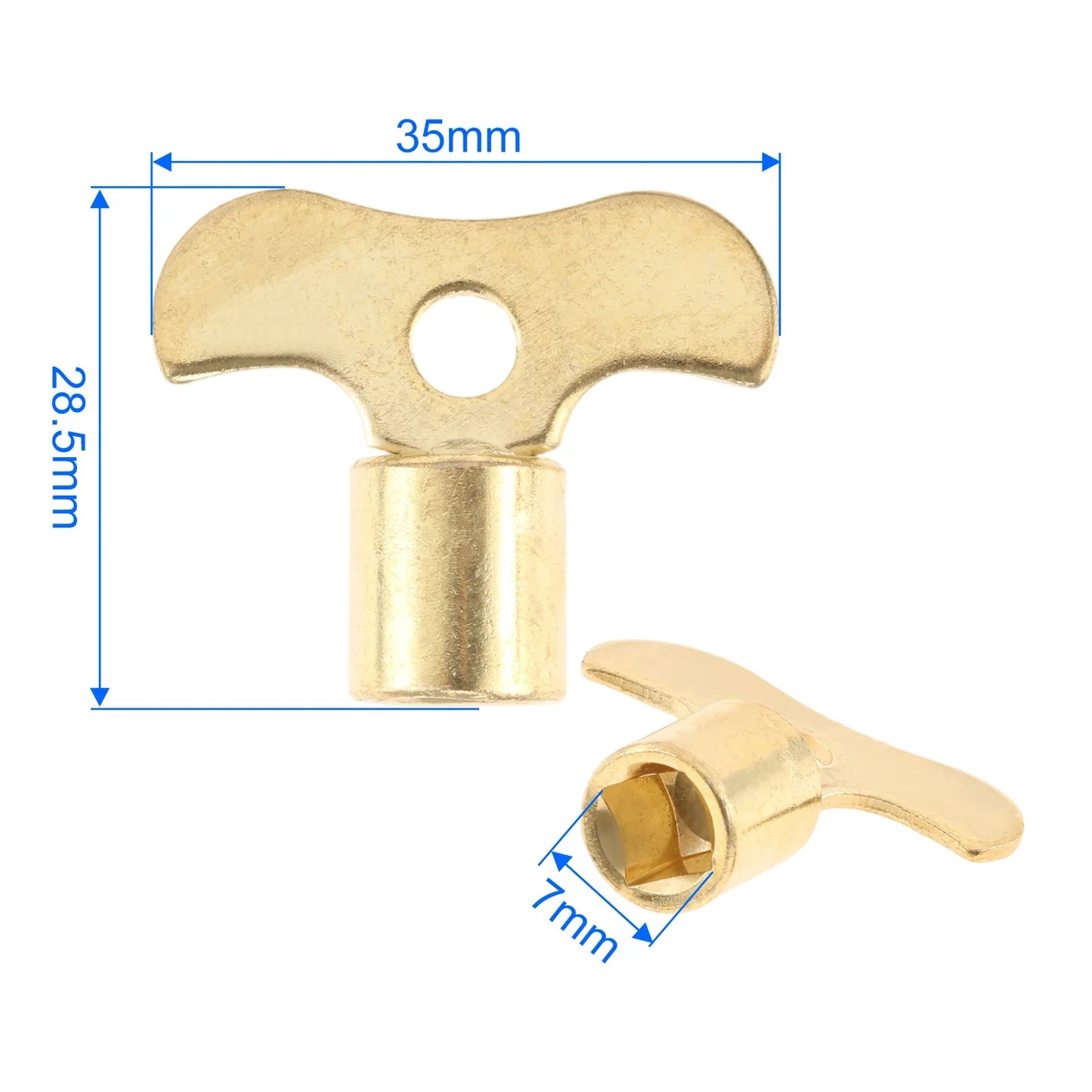 2-Pack Gold Metal 7mm Faucet Key – Tap Valve Control Tool