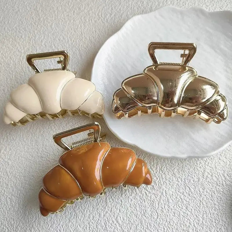 8cm Croissant Hair Claw Clip – Cute Food Series Women & Girls