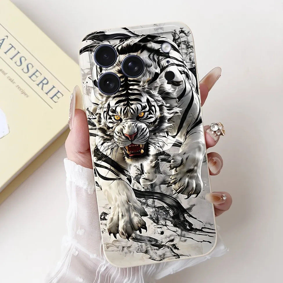 iPhone 17 Pro Silicone Case | Cute Kawaii Floral Painted Cover
