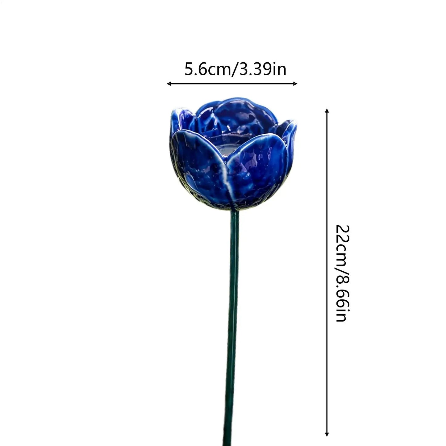 4-Pack Ceramic Flower Bee Watering Station & Butterfly Bath