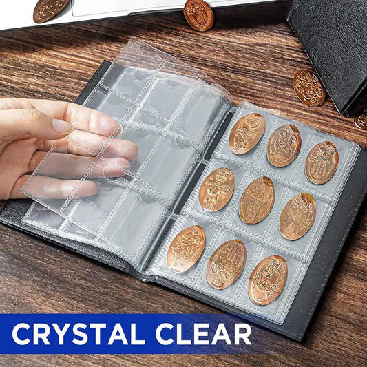 Coins Storage Album Coins Collection Book 108 Pockets Transparent PVC Multi-purpose Stamps Commemoration Home Supplies Peaceful Pleasures Health and Wellness