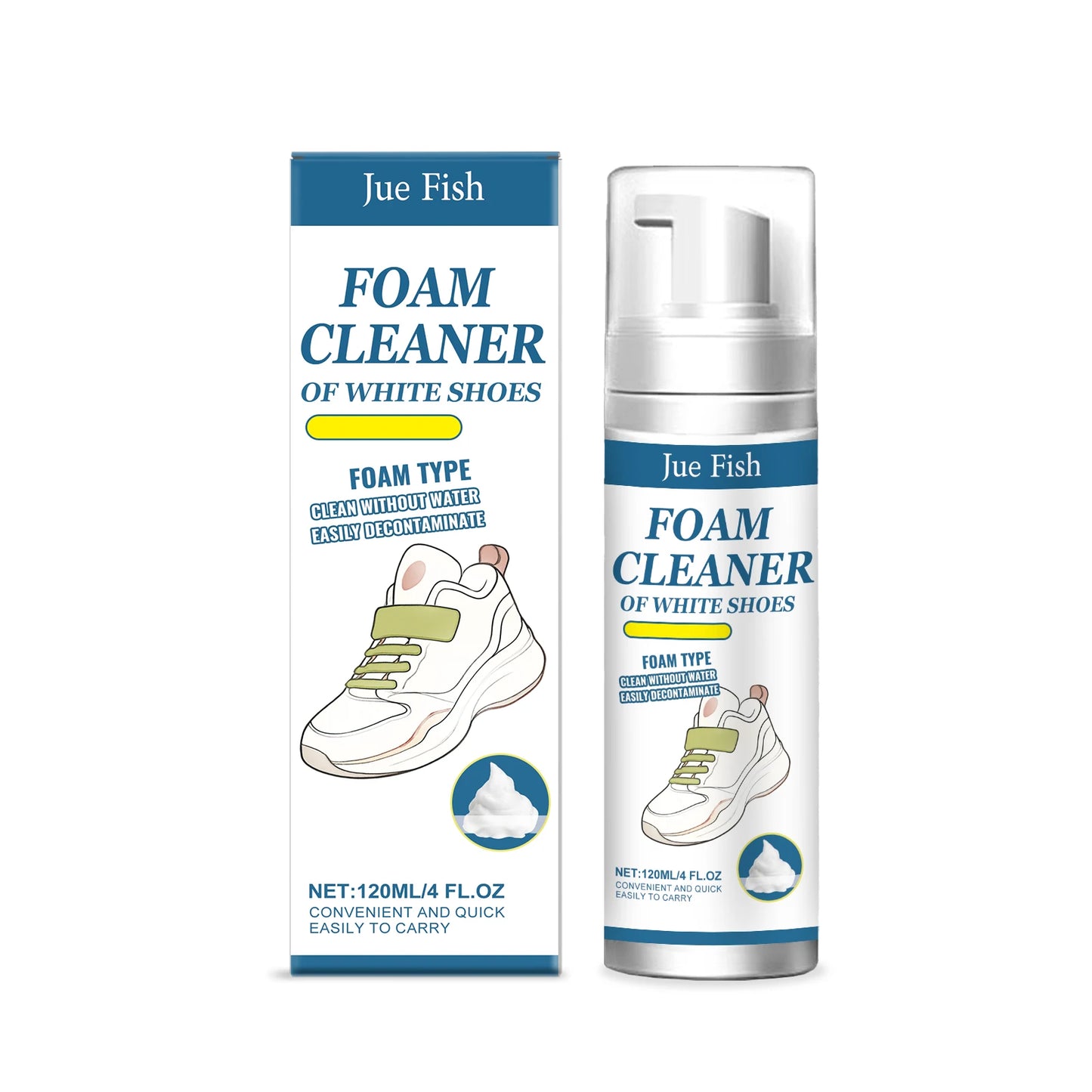 Jue-Fish 120ml Sneaker Foam Cleaner | Remove Stains & Yellow
