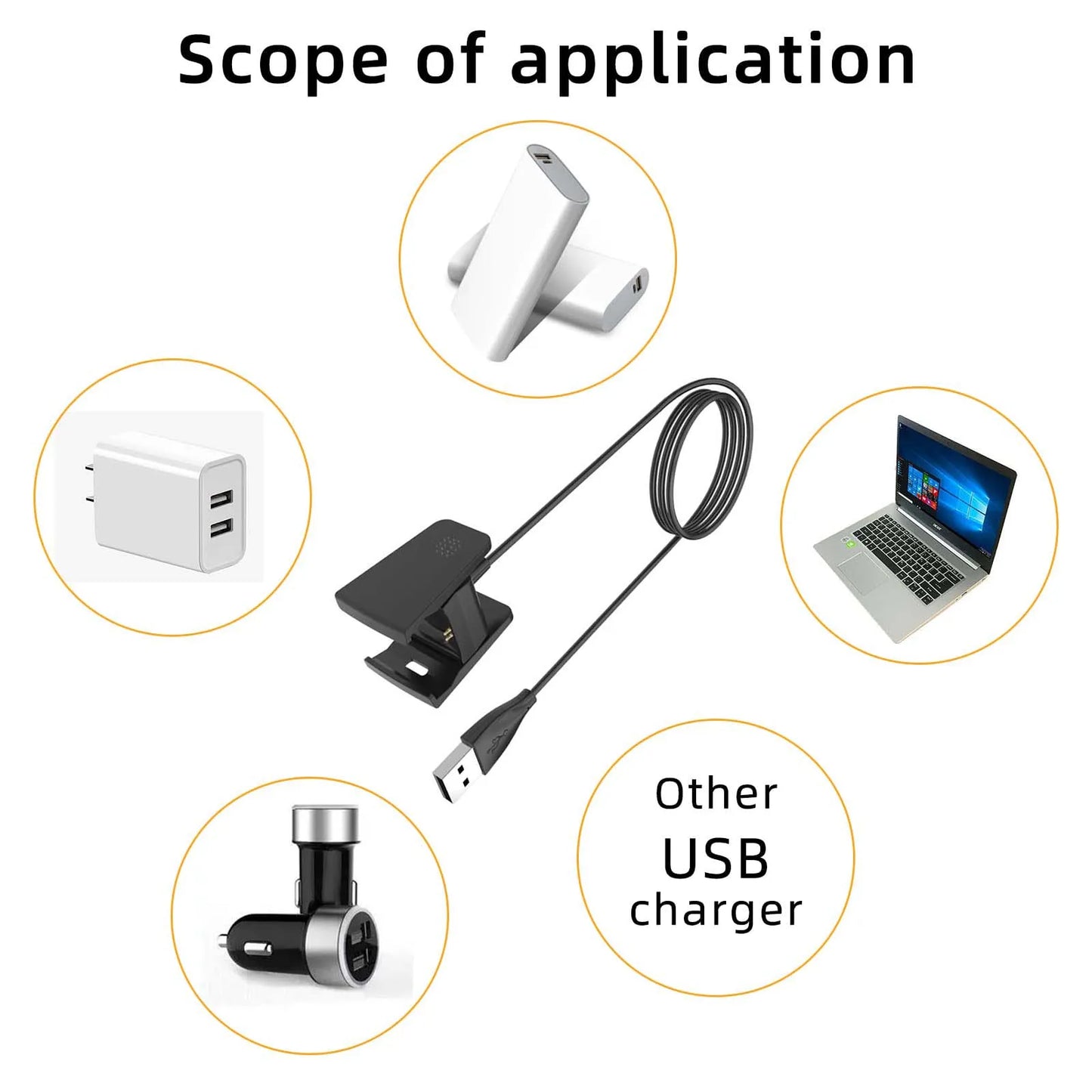 Compatible with Fitbit Charge 2 Charger, Replacement USB Charging Cable Cord Charger Cradle Dock Adapter for Fitbit Charge 2 Peaceful Pleasures Health and Wellness