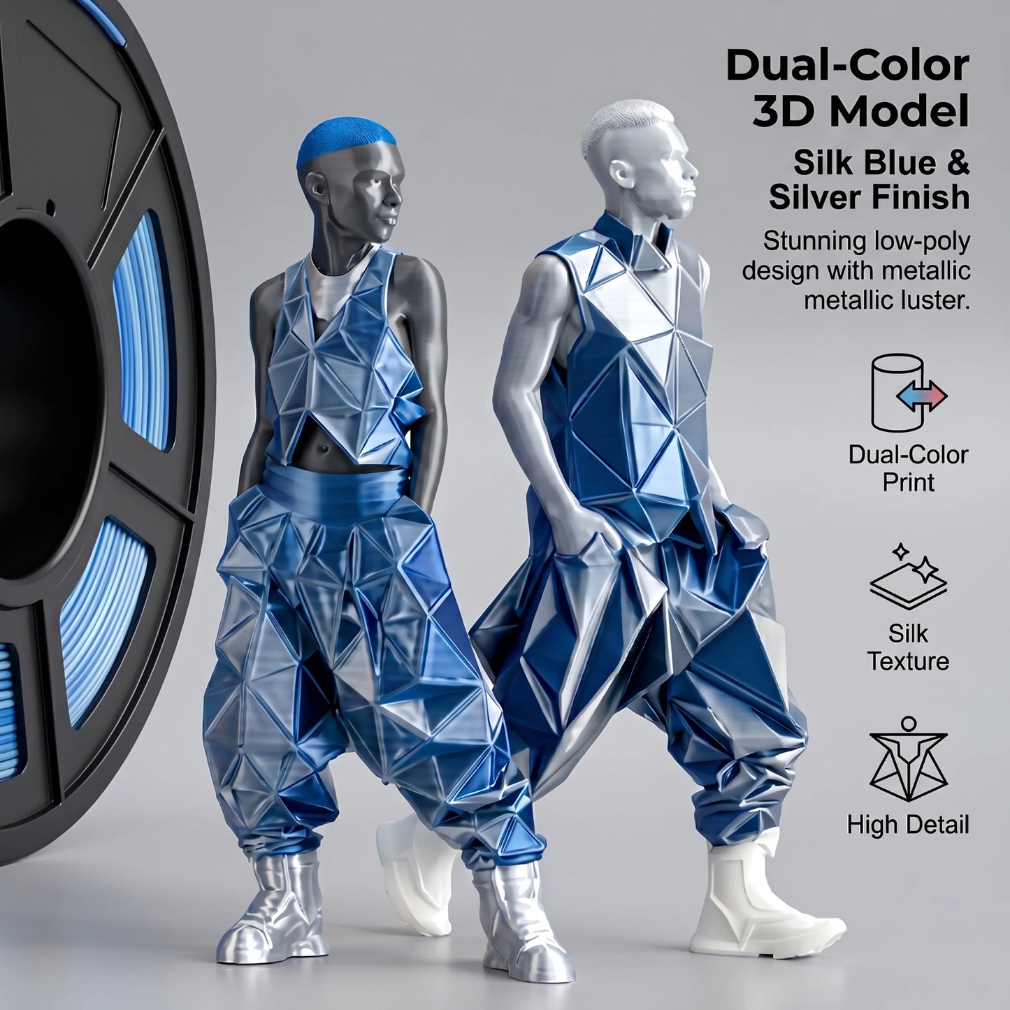 Silk PLA+ Dual Color 3D Filament 1.75mm | DINGSUN 3D Gradient