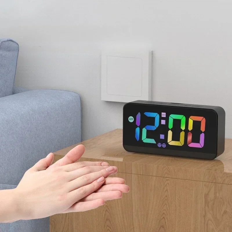 Smart RGB LED Digital Alarm Clock | Voice Activated Bedroom Decor