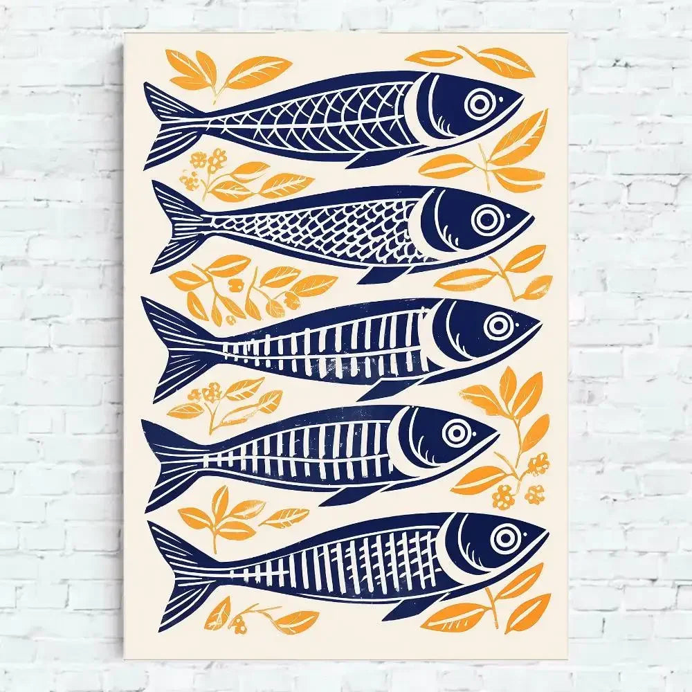 Colorful Ocean Fish Canvas Poster | Unframed Wall Art Print Canvas Wall Art Peaceful Pleasures Health and Wellness TL726 40x60cm Unframed