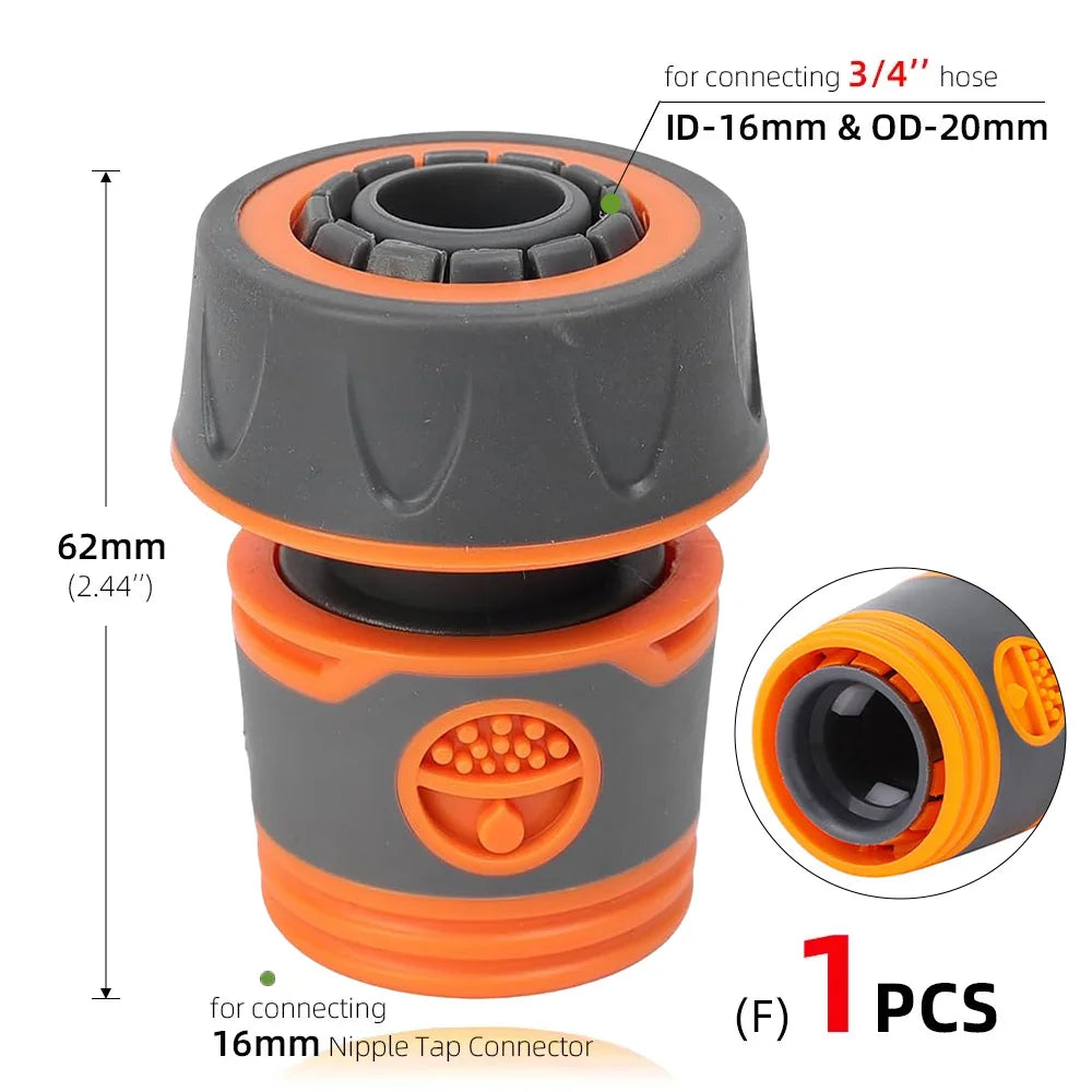 1/4 3/8'' 1/2'' 3/4'' Hose Quick Connecter Plastic Rubber Coupling Tubing Irrigation System Coupler Shut Off Valve Adapter Pipe Peaceful Pleasures Health and Wellness Fx1pcs