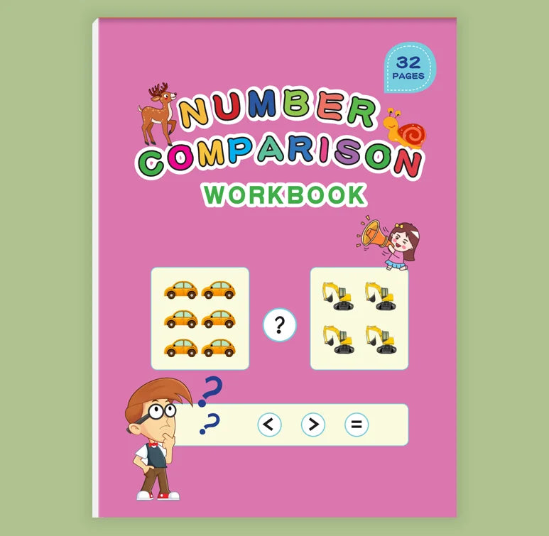 32 Pages Number Comparison Workbook Kids Math Counting Activity Book