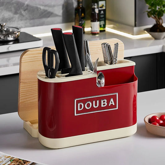 Multifunctional Knife Block Holder Kitchen Counter Stand Storage Rack for Knives Cleaver Chopsticks Organizer for Home Peaceful Pleasures Health and Wellness