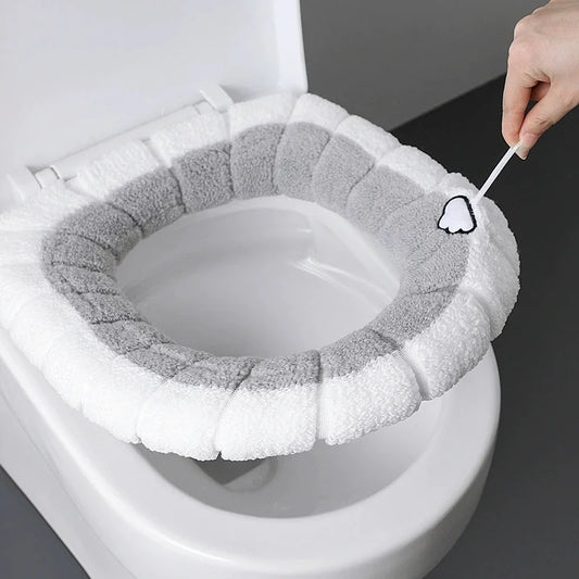 Soft Washable Toilet Seat Cushion Cover with Handle – Cotton Toilet Seat Cover Peaceful Pleasures Health and Wellness