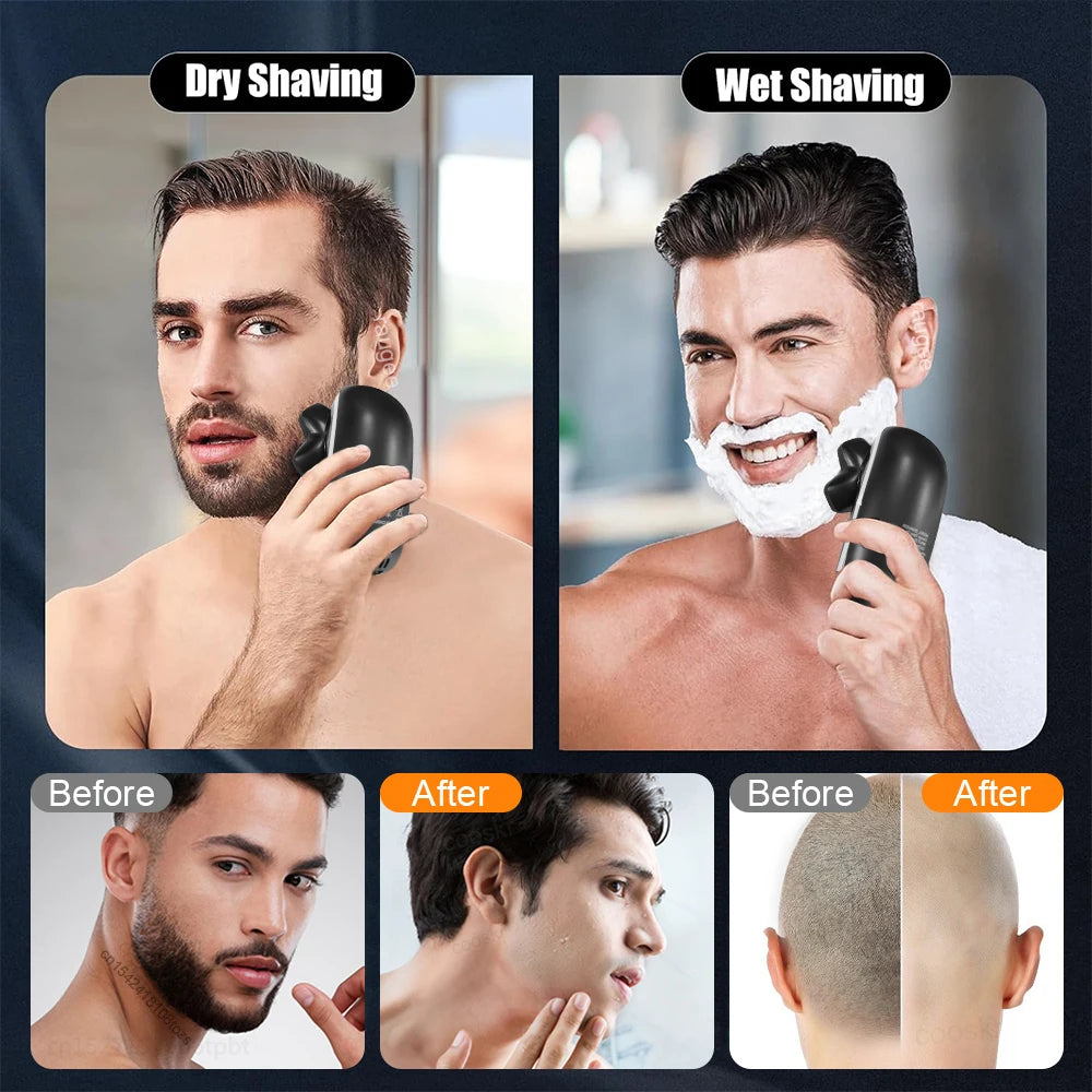 Electric Head Shaver for Men Bald Head Shaving Machine Electric Razor Man Hair Beard Trimmer Rechargeable Men's Hair Clipper Peaceful Pleasures Health and Wellness