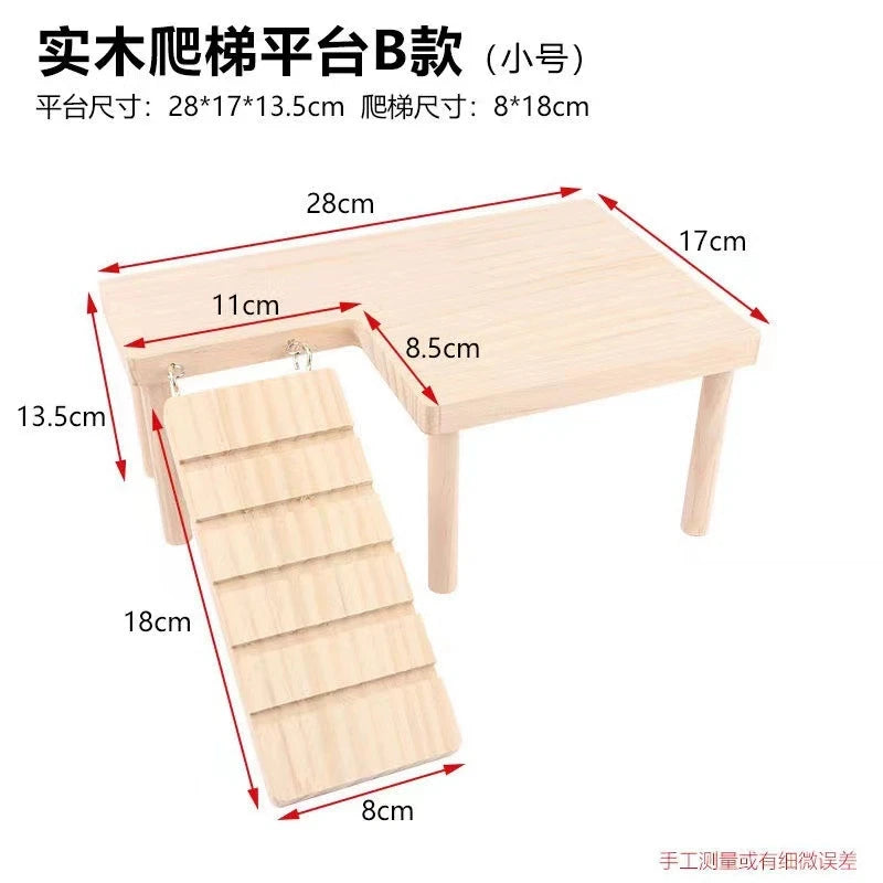 Hamster Wooden Ladder Climbing Toy | Small Pet Cage Accessory