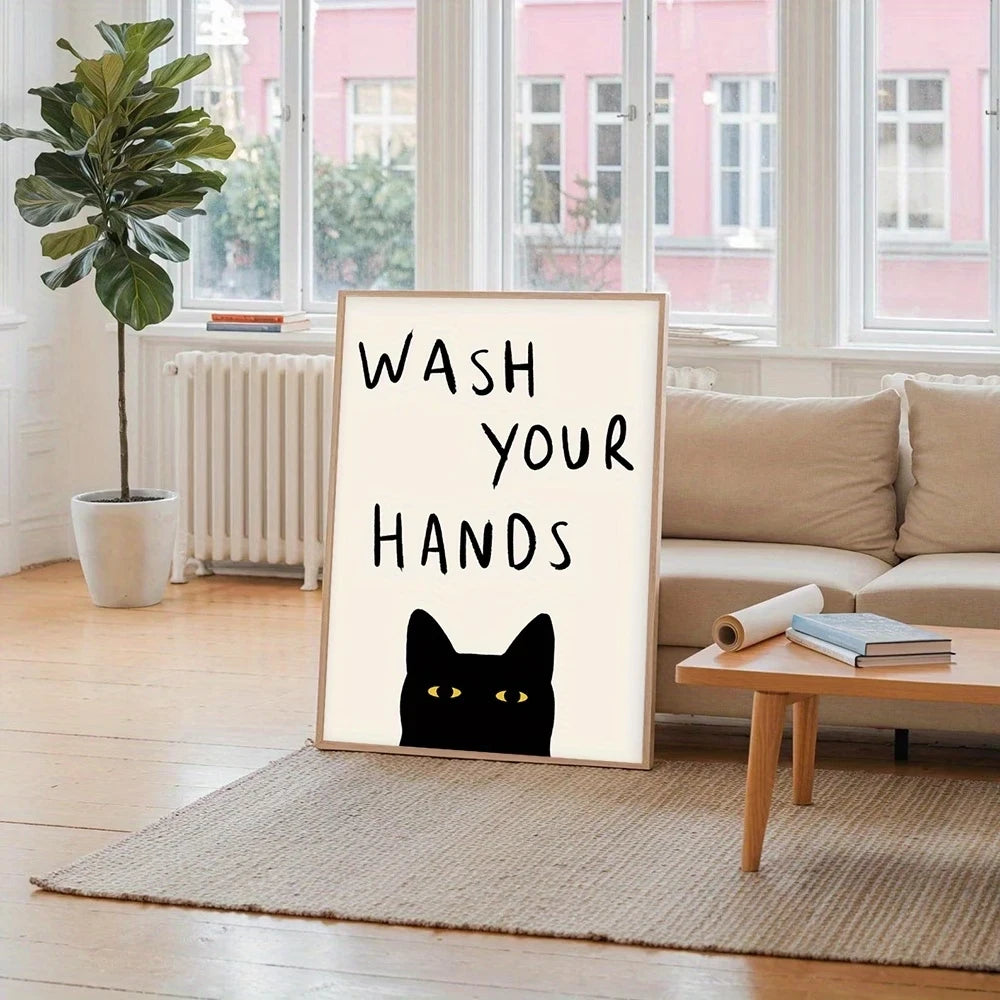 Wash Your Hands Canvas Wall Art | Modern Hygiene Print