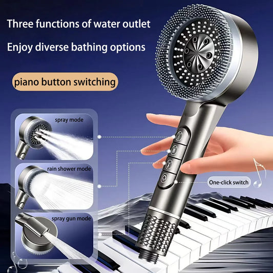 4-Speed Handheld Shower Head & Bracket Set | Rainfall Boost Handheld Shower Head Oasis Select