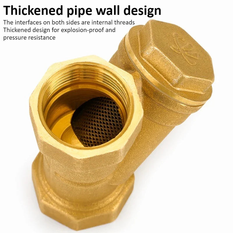 Brass Y-Strainer Filter Ball Valve BSP DN15–DN32 Internal Thread