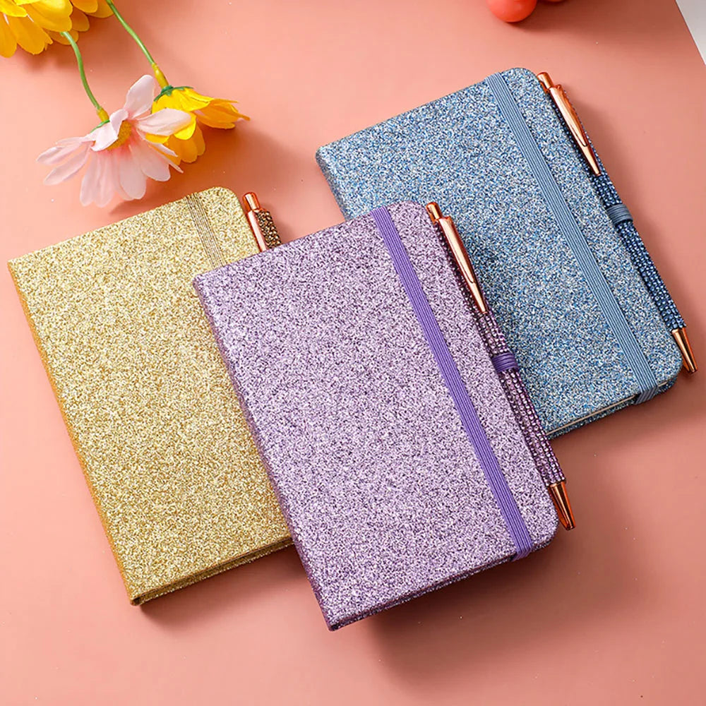A6 Sparkling Pink Strap Handheld Notebook Creative Personalized