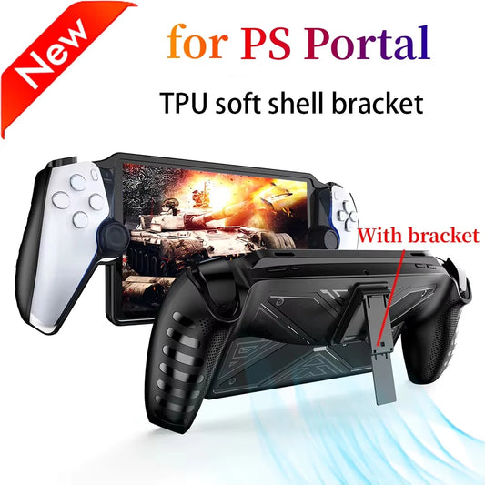 TPU Protective Case for PS Portal With bracket Game Console Case Anti-Scratch Cover Grip Case for PS 5 Accessories Peaceful Pleasures Health and Wellness