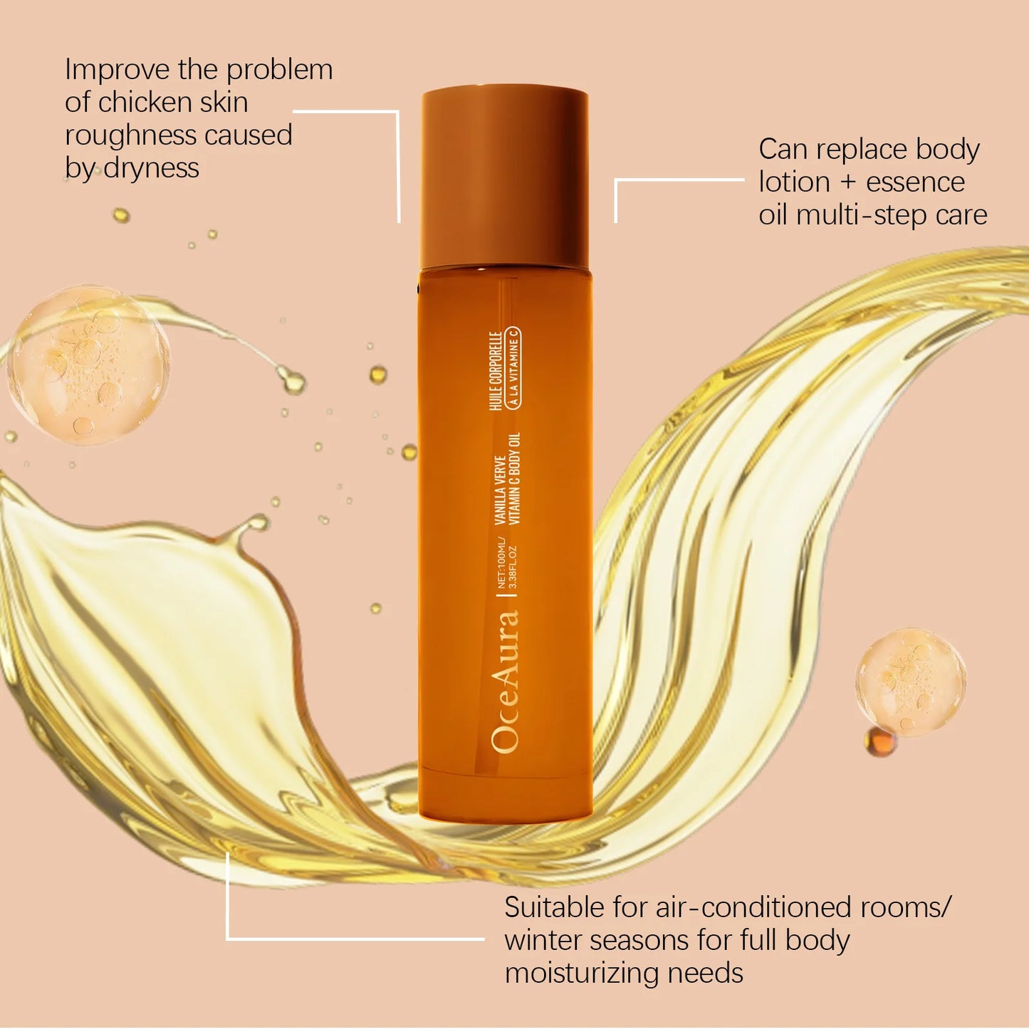 OceAura Vitamin C Body Oil – Moisturizing & Glowing 100ml