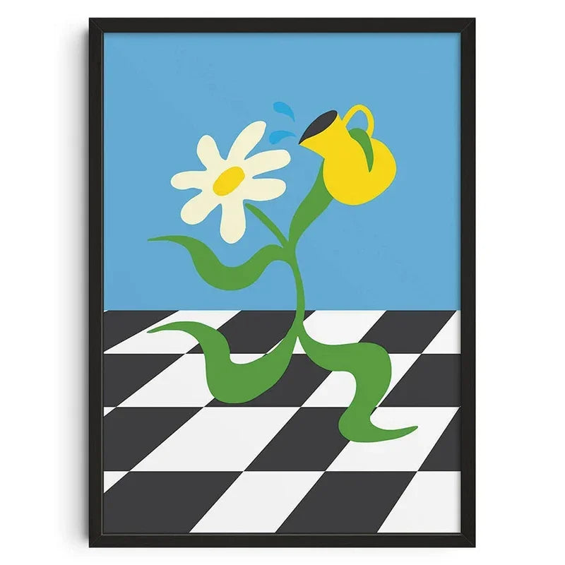 Retro Abstract Canvas Wall Art Print | Home & Living Room Decor
