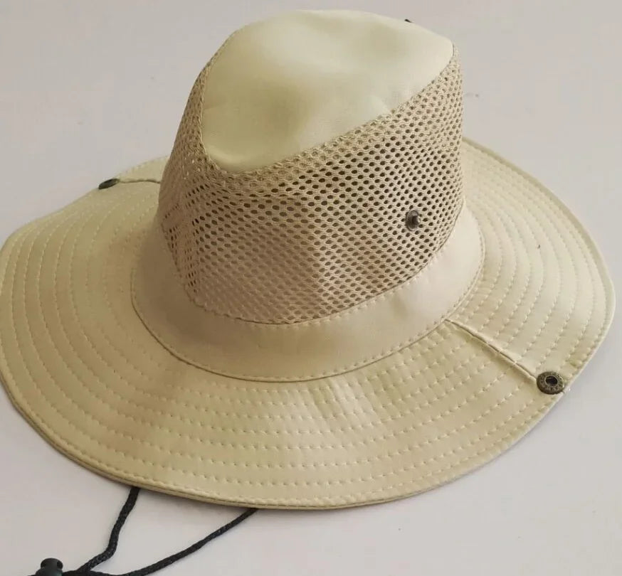 Men's Wide Brim Knight Sun Hat Monochrome Matte Outdoor Fisherman Cap