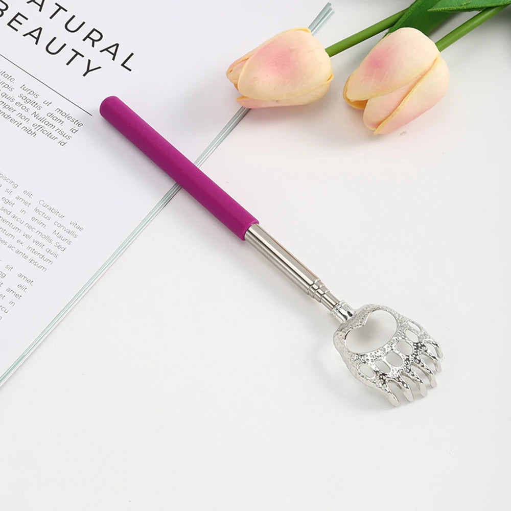 1pcs Bear Claw Stainless Steel Itching Massager No Need For Manual Labor Stainless Steel Retractable Itching Device Peaceful Pleasures Health and Wellness PURPLE
