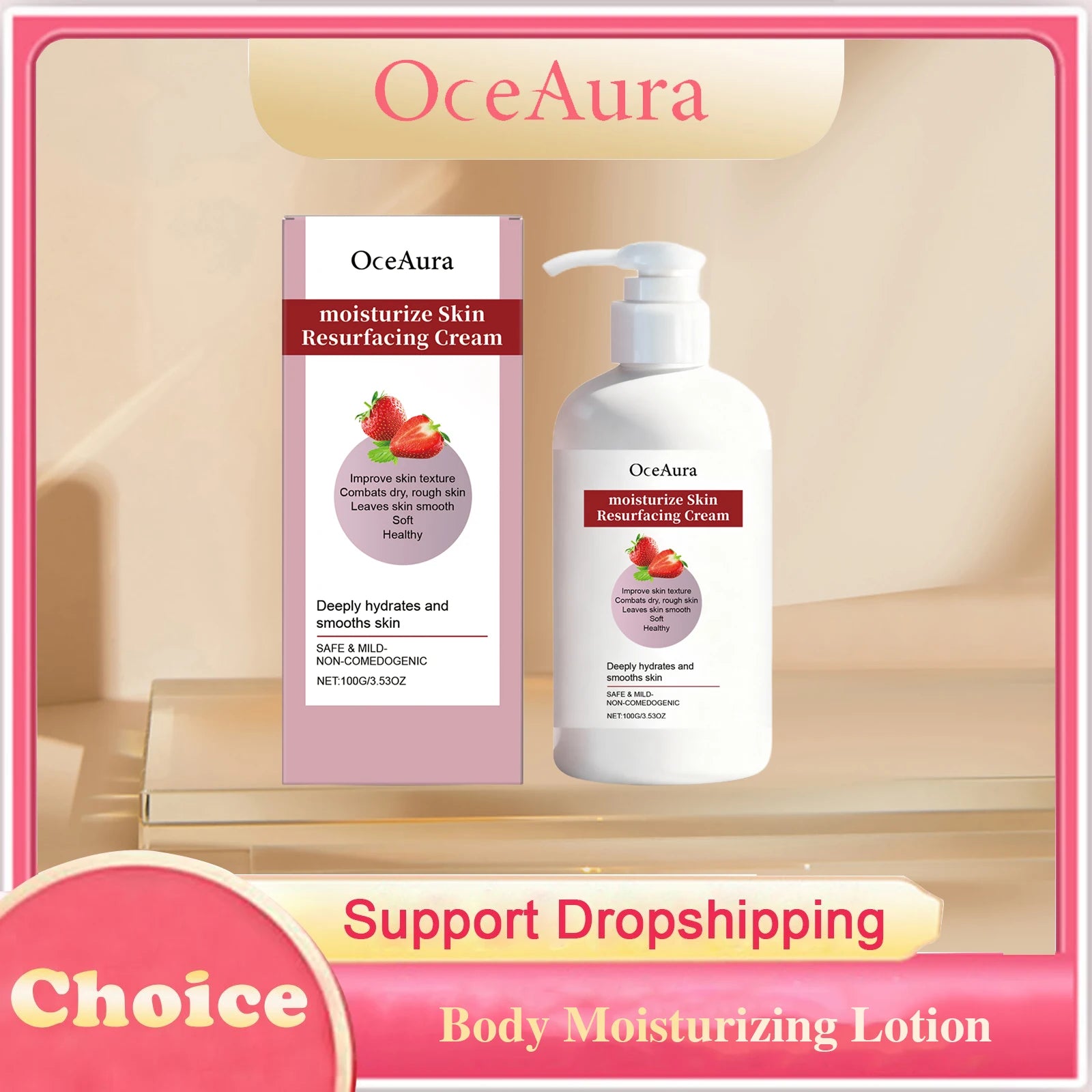 Strawberry Moisturizing Lotion Repair Dry Skin Smoothing Wrinkles Brightening Softening Lasting Fragrance Body Nourishing Lotion Peaceful Pleasures Health and Wellness