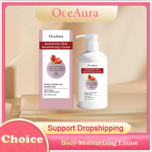 Strawberry Moisturizing Lotion Repair Dry Skin Smoothing Wrinkles Brightening Softening Lasting Fragrance Body Nourishing Lotion Peaceful Pleasures Health and Wellness
