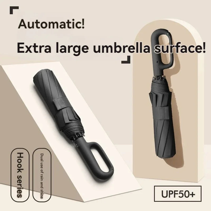 Automatic Folding Umbrella – Large Rib UV Sunshade, Unisex
