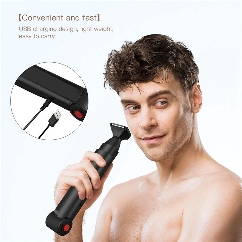 Cross-border New Arrival USB Charging Double-headed Electric Back Hair Removal Device with ABS Housing Washable Peaceful Pleasures Health and Wellness
