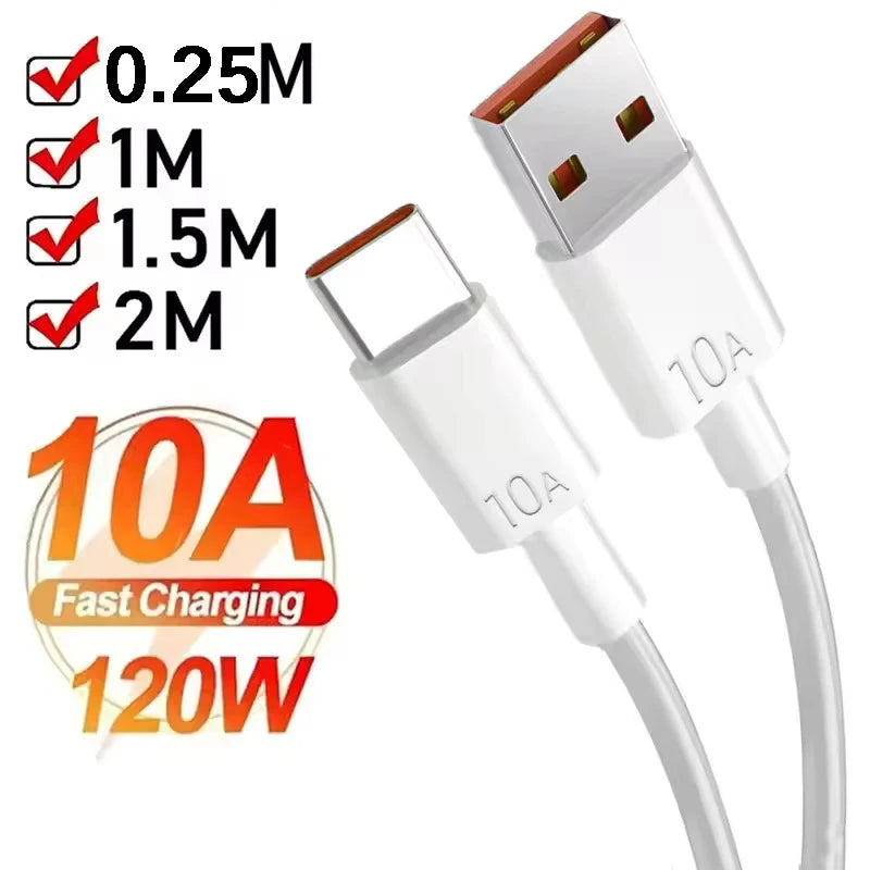120W 10A USB-C Fast Charging Cable | 0.25M–2M Android
