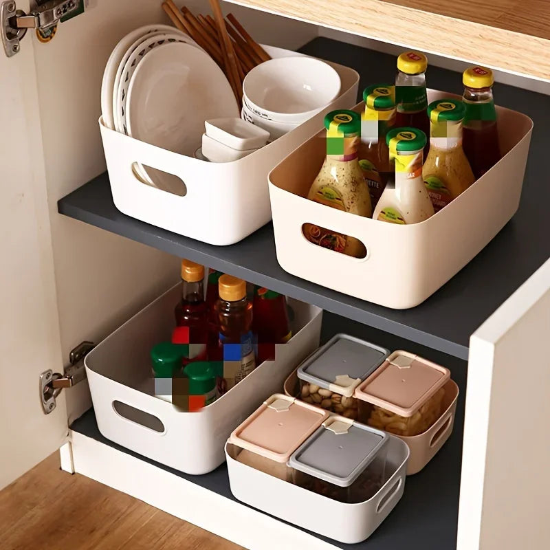 5/10Pcs Kitchen tabletop miscellaneous snacks storage box seasoning storage basket Desktop Cosmetic Plastic Sundries Storage Box Peaceful Pleasures Health and Wellness