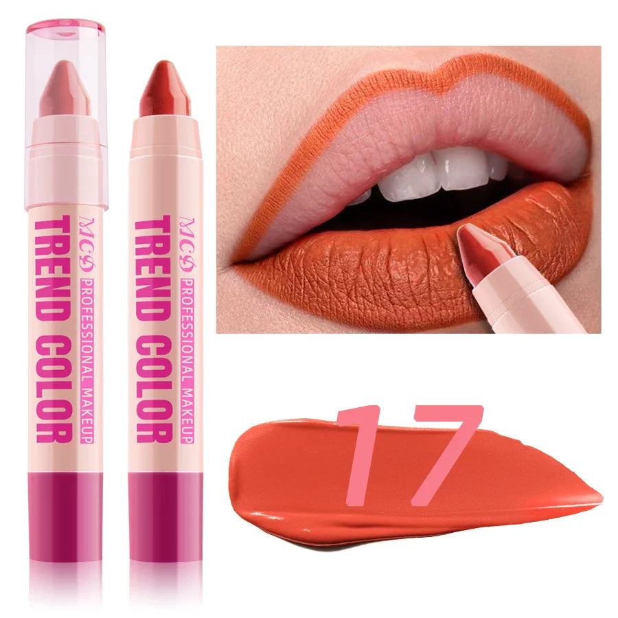 MCD 12-Color Waterproof Lip Liner Pen – Matte & Hydrating