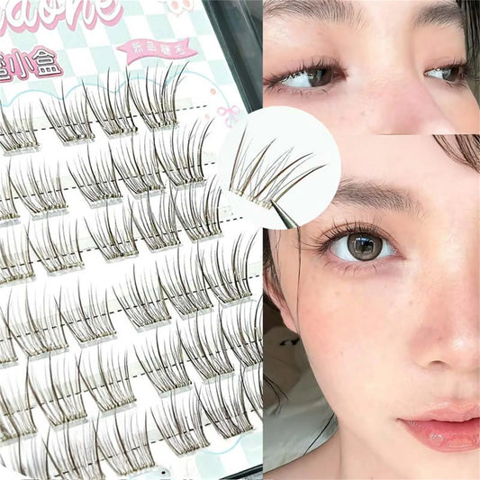 Glue-Free Cluster False Lashes – Soft Natural Manga Style 10–12mm False Eyelashes Peaceful Pleasures Health and Wellness