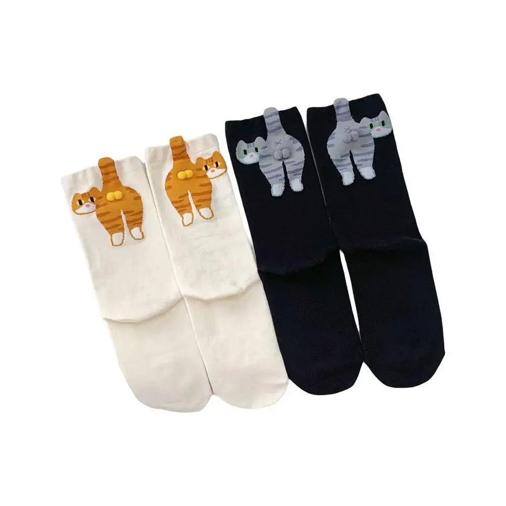 Cute Cat Novelty Socks – Soft Cotton Fun Gift for Women