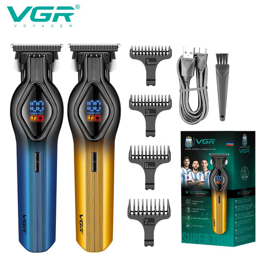 VGR 921 cross-border new electric hair clipper LCD digital display hair salon engraving special oil head electric clippers Peaceful Pleasures Health and Wellness