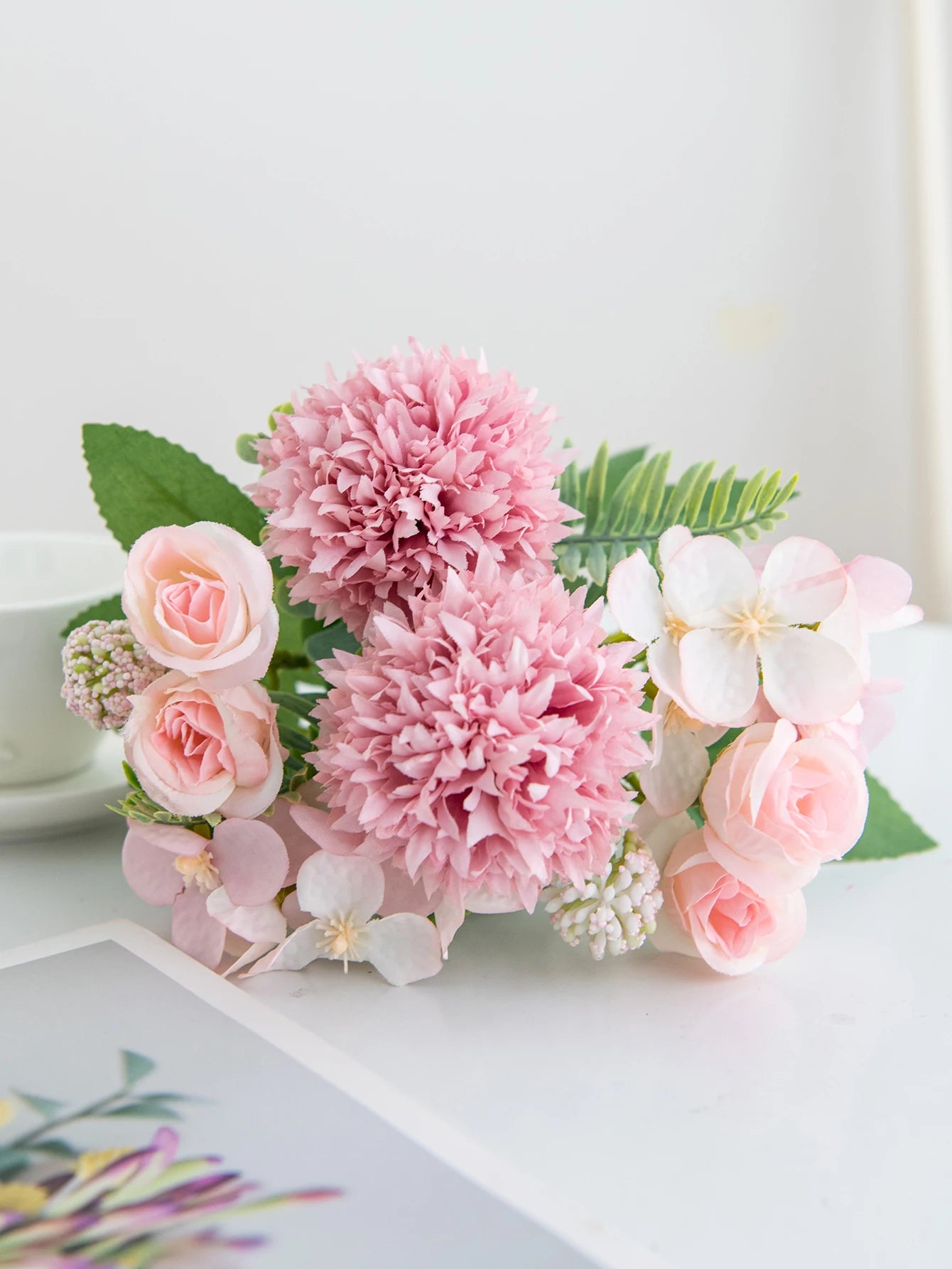 Silk Artificial Rose & Chrysanthemum Bouquet | Wedding Home Decor