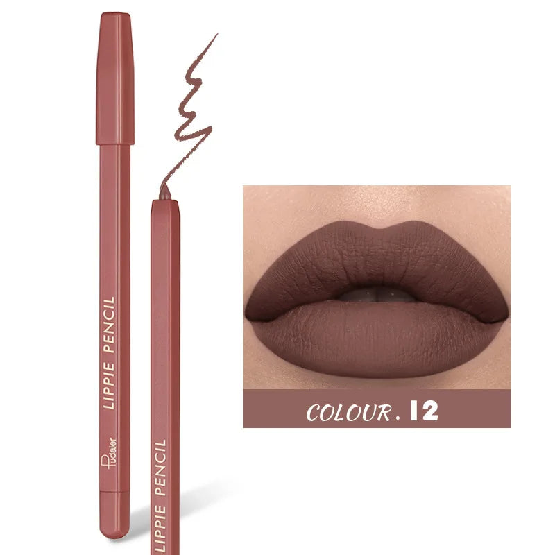 Velvet Matte Lip Liner – 12 Shades, Waterproof & Long Lasting