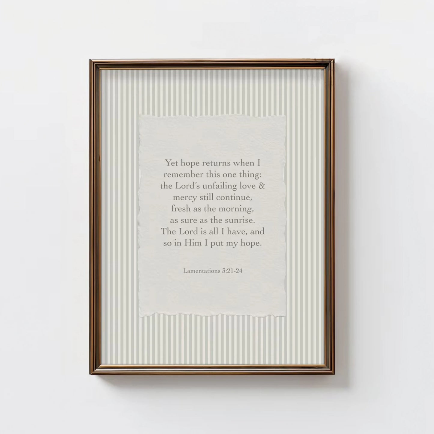 Lamentations 3:21-24 Bible Verse Canvas Wall Art | Scripture Print