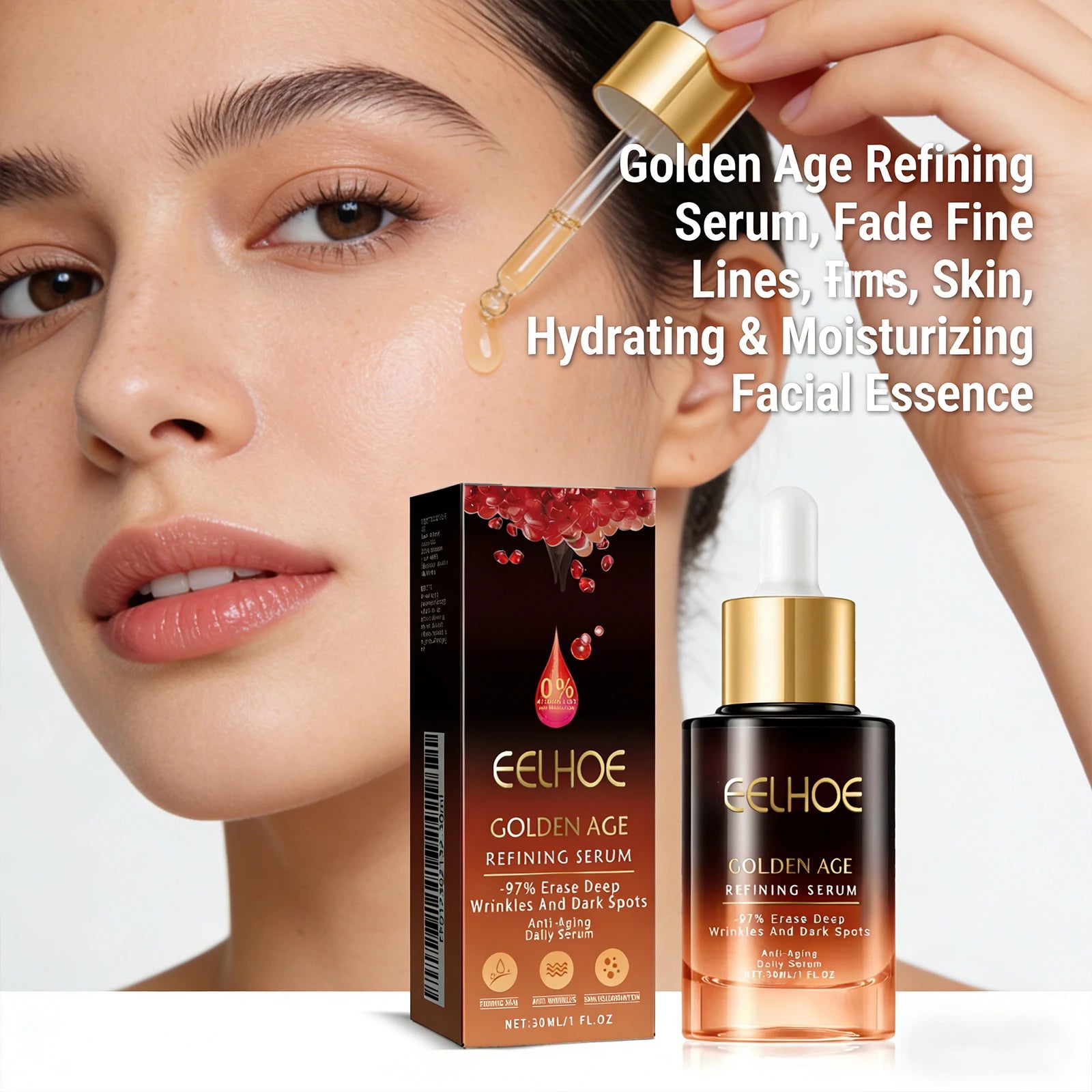 Golden Age Refining Serum Deeply Nourishing Reduce Fine Line Lift and Tighten the Skin Control Oil Moisturizing Facial Essence Peaceful Pleasures Health and Wellness