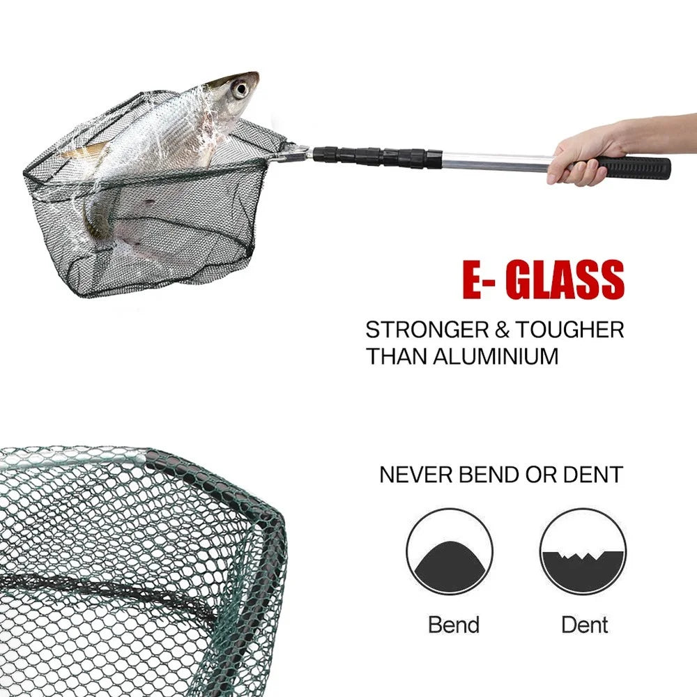 Telescoping Fishing Landing Net – Aluminum Alloy, Folds to 55cm