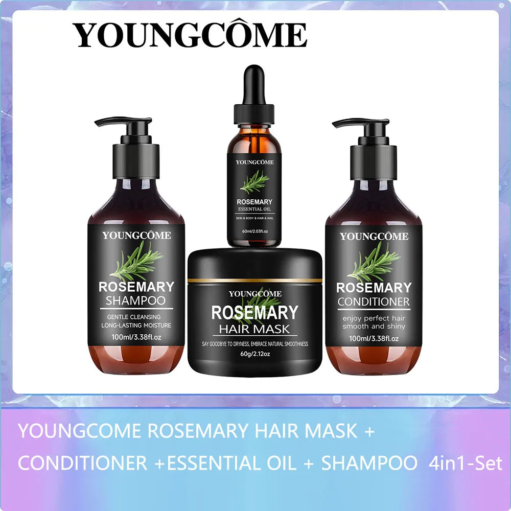 Rosemary 4-in-1 Hair Kit – Mask, Shampoo, Conditioner & Oil