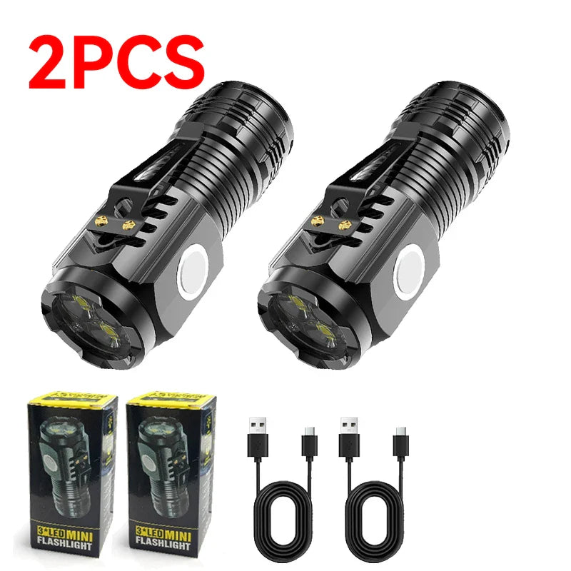 ZHIYU Mini Tactical Flashlight | 3 LED Rechargeable Torch