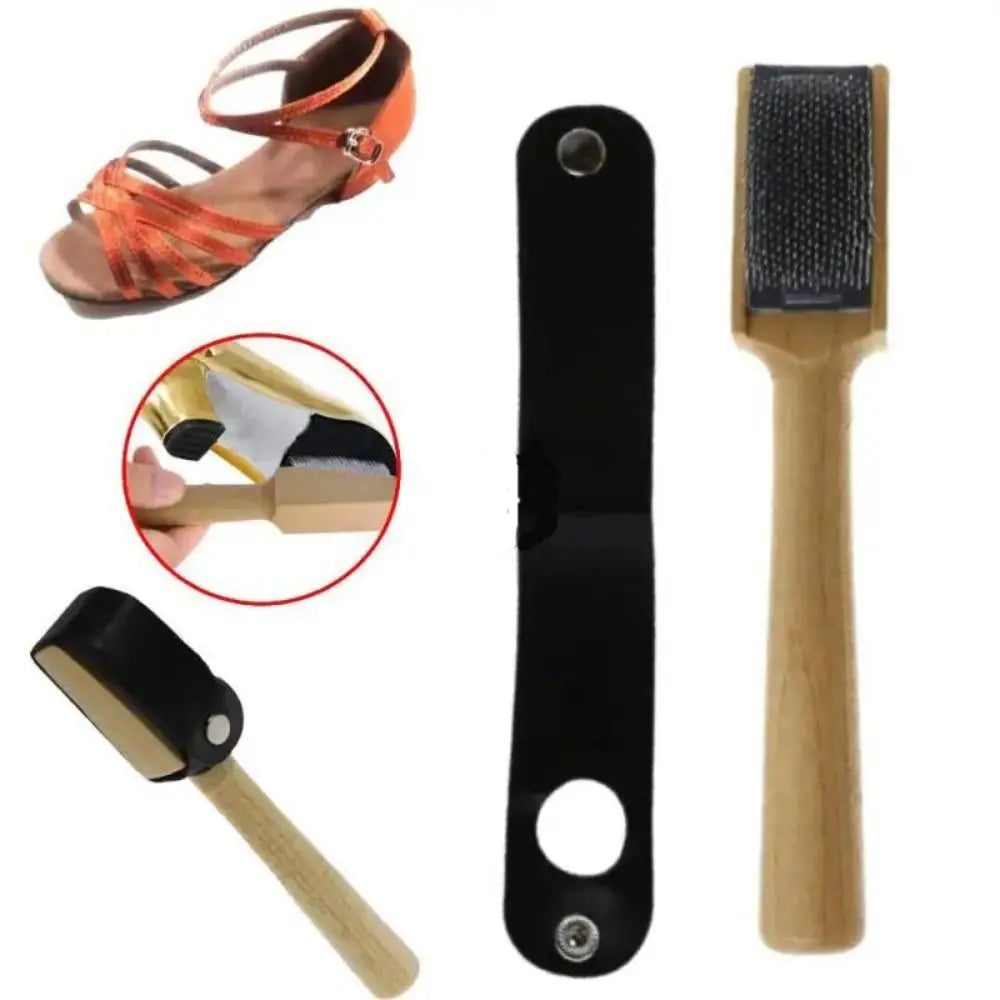 Suede Sole Wire Shoe Brush | Dance Shoe Cleaner Wood Handle