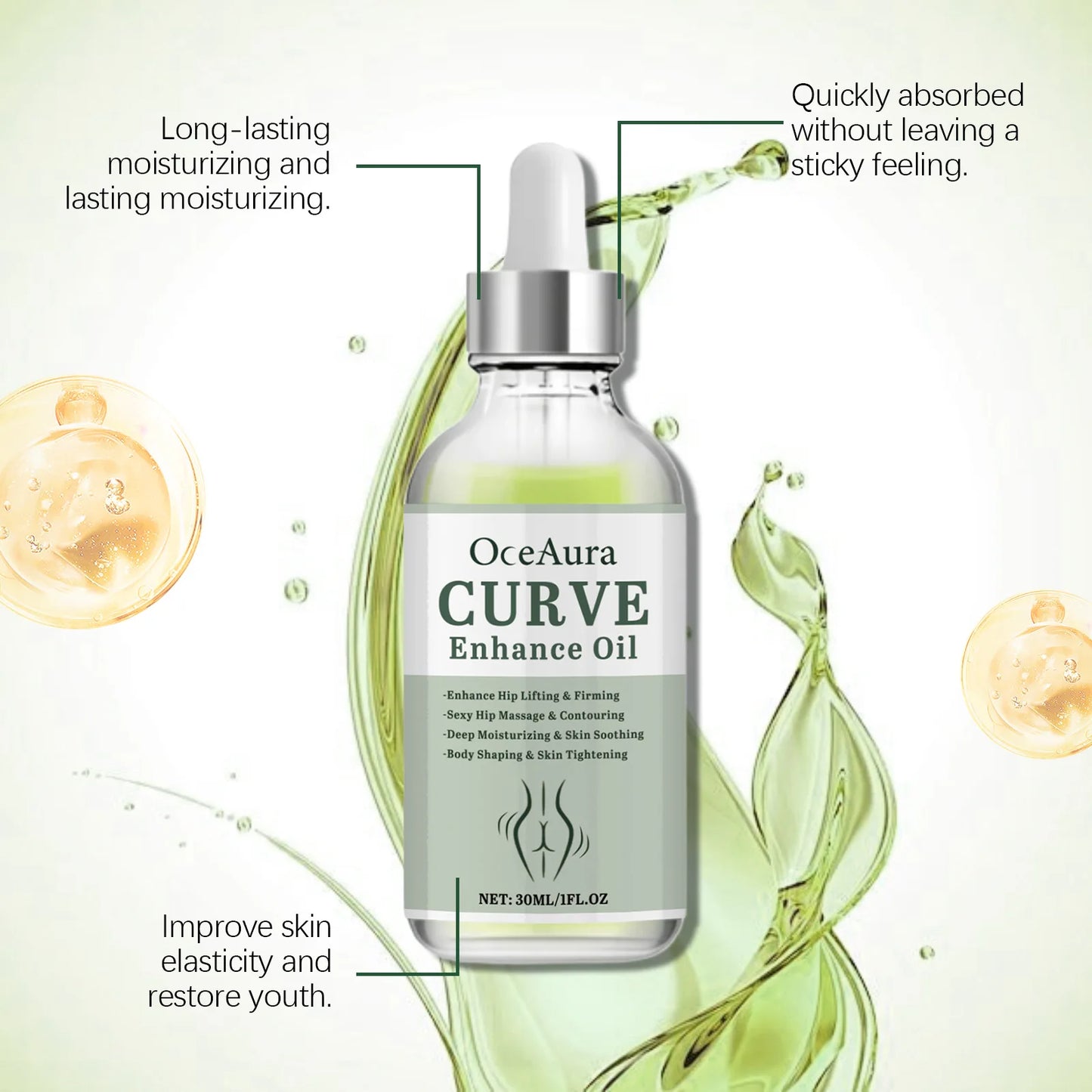 OceAura Hip Firming Essence Oil – Lift, Plump & Tone 30ml