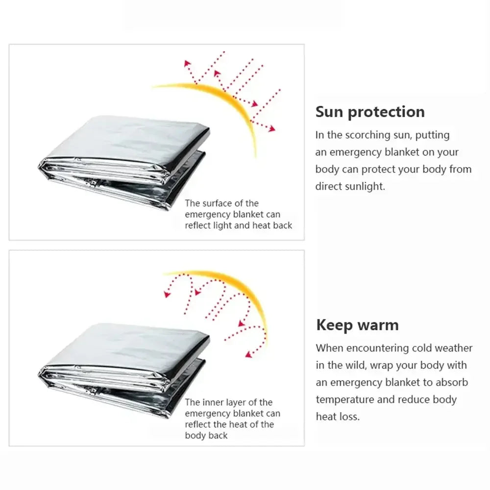 Emergency Thermal Poncho Blanket | Windproof Waterproof Camping